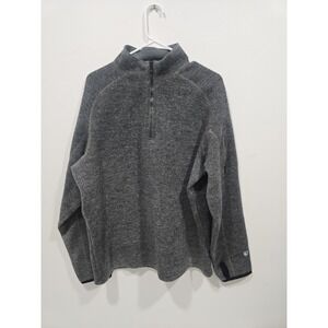 KUHL Thor Mens Large 1/4 Zip Pullover ThermoKore Wool Blend Fleece Sweater Gray